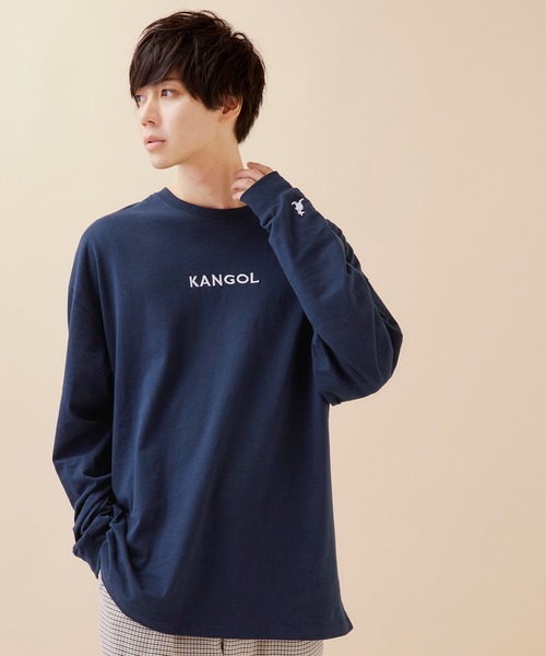 KANGOL（カンゴール）の「▽WEB限定 MONO-MART×KANGOL カンゴール ビッグシルエットプリント長袖Tee 袖モチーフ刺繍（Tシャツ/カットソー・メンズ・ホワイト系その他/ダークグリーン/ブラック系その他/ブラック/ホワイト/杢グレー/ボルドー/ネイビー/パープル/ダークグレー/ダークベージュ/ブラウン・FREE）」の10枚目の写真