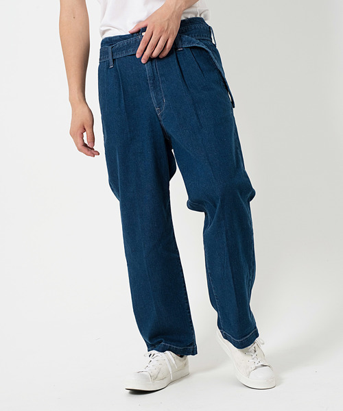 FUGA（フーガ）の「ベルト付きワイドデニムスラックスパンツ（デニムパンツ・メンズ・ライトブルー/インディゴブルー/ブラック・M/L）」の3枚目の写真