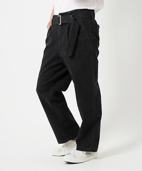 FUGA（フーガ）の「ベルト付きワイドデニムスラックスパンツ（デニムパンツ・メンズ・ライトブルー/インディゴブルー/ブラック・M/L）」の5枚目の写真