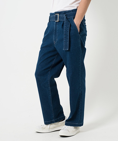 FUGA（フーガ）の「ベルト付きワイドデニムスラックスパンツ（デニムパンツ・メンズ・ライトブルー/インディゴブルー/ブラック・M/L）」の9枚目の写真