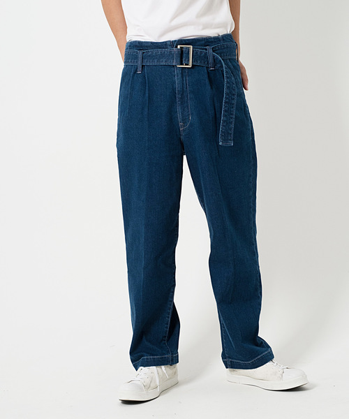 FUGA（フーガ）の「ベルト付きワイドデニムスラックスパンツ（デニムパンツ・メンズ・ライトブルー/インディゴブルー/ブラック・M/L）」の14枚目の写真