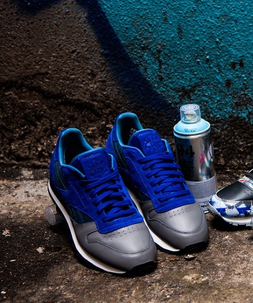 Reebok（リーボック）の「世界限定 リーボック×スタッシュ Reebok CL LTHR R12 Stash（スニーカー・メンズ・ネイビー・26.5cm/27cm/27.5cm/28cm）」の2枚目の写真