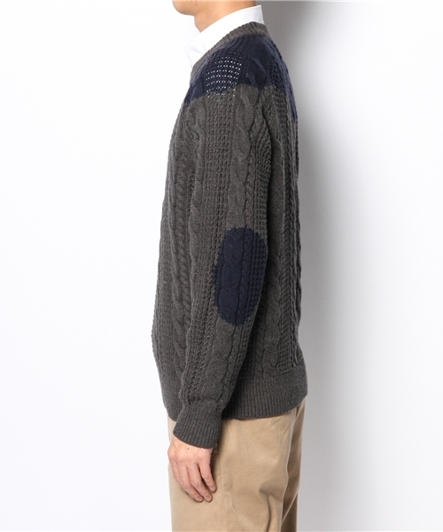 R.NEWBOLD(アールニューボールド)の「2TONE 5G CABLE KNIT/235405(ニット/セーター・メンズ・グレー/ネイビー/オレンジ・SMALL/MEDIUM/LARGE/X-LARGE)」の12枚目の写真