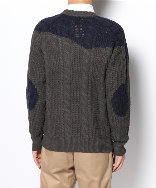 R.NEWBOLD(アールニューボールド)の「2TONE 5G CABLE KNIT/235405(ニット/セーター・メンズ・グレー/ネイビー/オレンジ・SMALL/MEDIUM/LARGE/X-LARGE)」の13枚目の写真