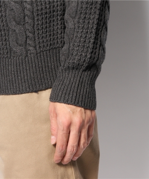 R.NEWBOLD(アールニューボールド)の「2TONE 5G CABLE KNIT/235405(ニット/セーター・メンズ・グレー/ネイビー/オレンジ・SMALL/MEDIUM/LARGE/X-LARGE)」の15枚目の写真