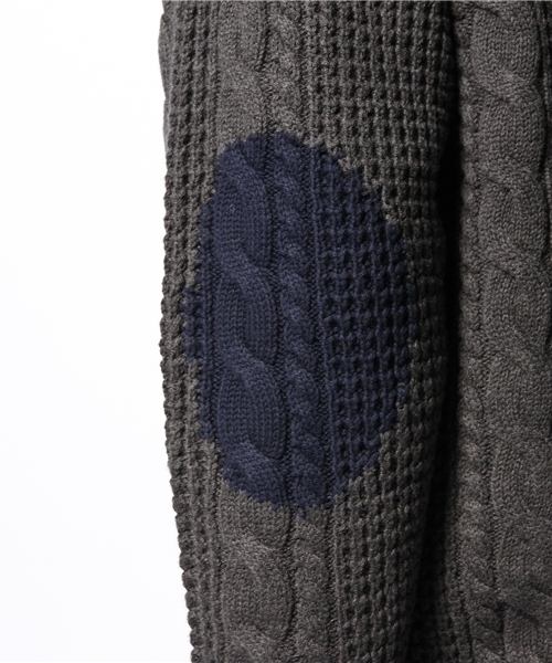 R.NEWBOLD(アールニューボールド)の「2TONE 5G CABLE KNIT/235405(ニット/セーター・メンズ・グレー/ネイビー/オレンジ・SMALL/MEDIUM/LARGE/X-LARGE)」の16枚目の写真