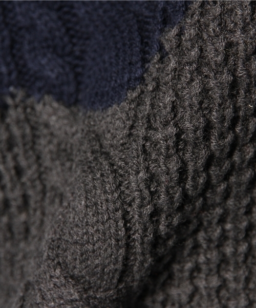 R.NEWBOLD(アールニューボールド)の「2TONE 5G CABLE KNIT/235405(ニット/セーター・メンズ・グレー/ネイビー/オレンジ・SMALL/MEDIUM/LARGE/X-LARGE)」の17枚目の写真