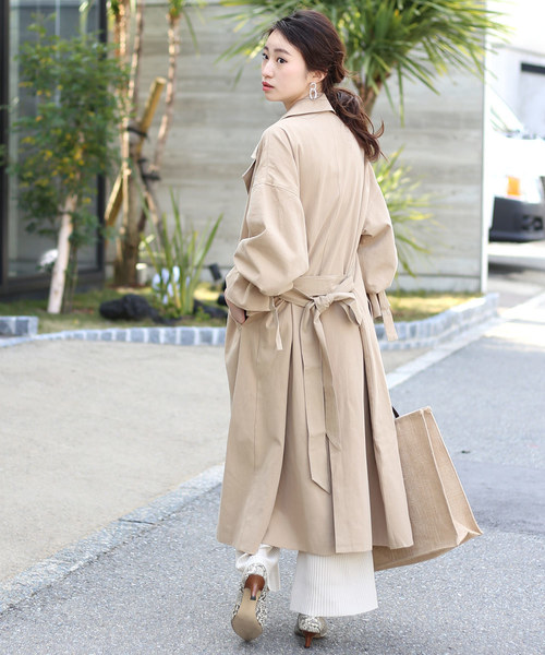 Bab Bou Jeloud(バブブージュルード)の「【WEB限定】◆今すぐ着れる◆キャンディスリーブビッグシルエットトレンチコート(トレンチコート・レディース・ベージュ/ネイビー・38)」の6枚目の写真