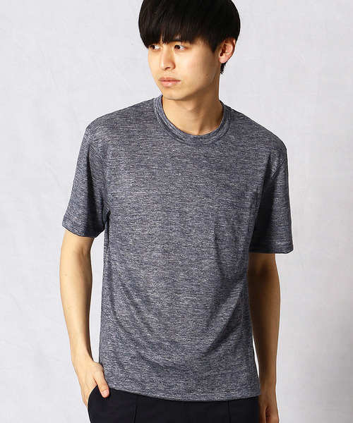COMME CA MEN(コムサメン)の「リネン Tシャツ(Tシャツ/カットソー・メンズ・ネイビー/イエロー/サックスブルー/カーキ・MEDIUM/LARGE)」の3枚目の写真