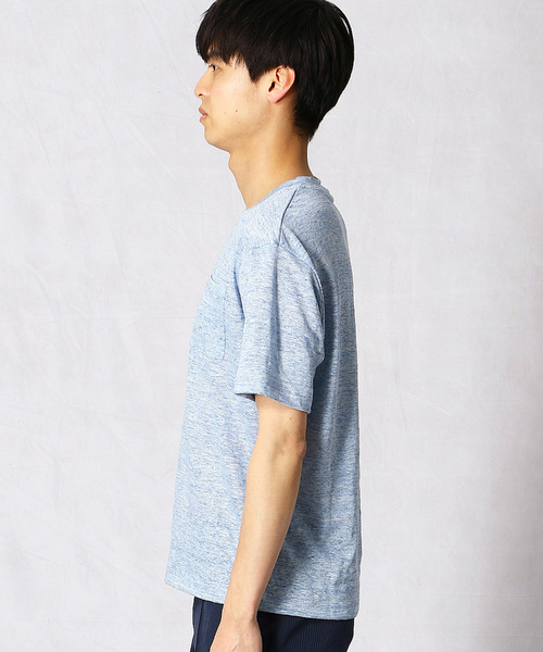 COMME CA MEN(コムサメン)の「リネン Tシャツ(Tシャツ/カットソー・メンズ・ネイビー/イエロー/サックスブルー/カーキ・MEDIUM/LARGE)」の7枚目の写真
