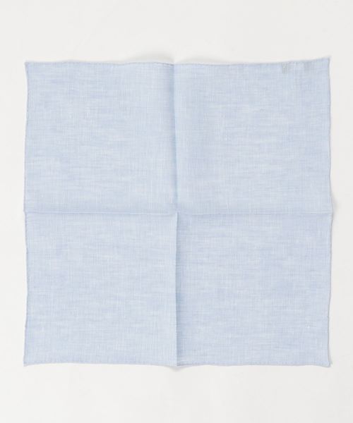 BEAMS F（ビームスエフ）の「MUNGAI / リネン チーフ（ハンカチ/ハンドタオル・メンズ・ホワイト/サックスブルー・ONE SIZE）」の3枚目の写真