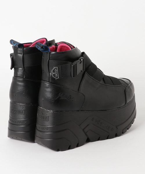 YOSUKE（ヨースケ）の「「YOSUKE/ヨースケ」メンズ厚底ベルティッドスニーカー（スニーカー・メンズ・ホワイト/ブラック/ブラックミックス・26/27）」の4枚目の写真