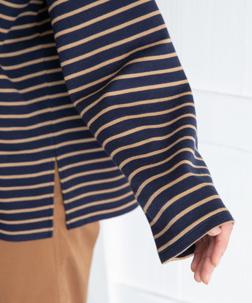 Munich(ミューニック)の「アクリルウールストレッチポンチ×パイル ボトルネックプルオーバー(Tシャツ/カットソー・レディース・ネイビー/ブラック×グレー/ホワイト×ブラック・FREE)」の11枚目の写真