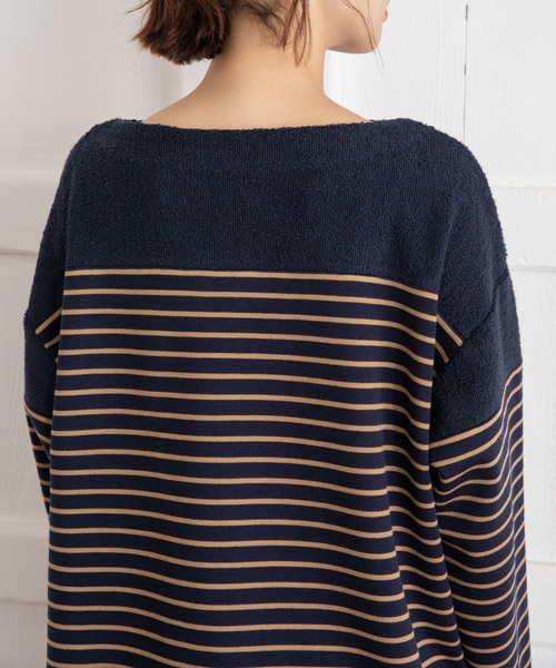 Munich(ミューニック)の「アクリルウールストレッチポンチ×パイル ボトルネックプルオーバー(Tシャツ/カットソー・レディース・ネイビー/ブラック×グレー/ホワイト×ブラック・FREE)」の13枚目の写真