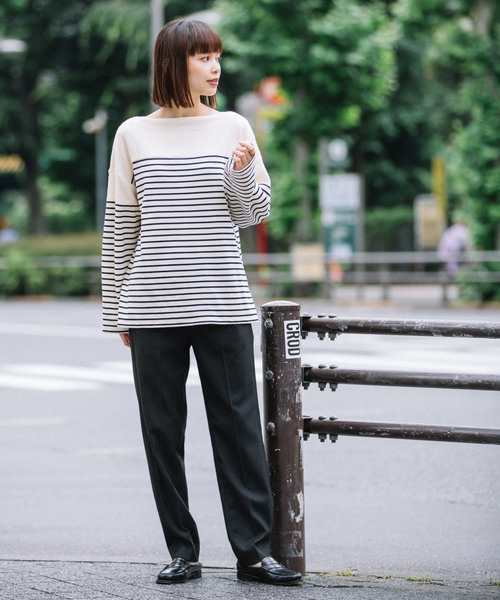 Munich(ミューニック)の「アクリルウールストレッチポンチ×パイル ボトルネックプルオーバー(Tシャツ/カットソー・レディース・ネイビー/ブラック×グレー/ホワイト×ブラック・FREE)」の22枚目の写真