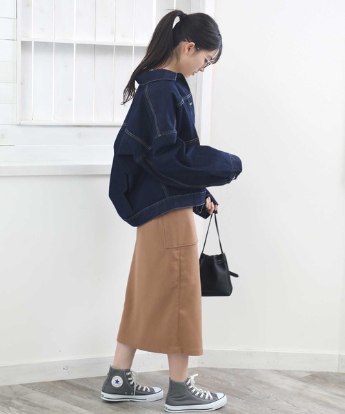 classicalelf（クラシカルエルフ）の「バックボリュームオーバー無地ボタン留めデニムジャケット（デニムジャケット・レディース・ブラック/ベージュ/インディゴブルー/ブルー・MEDIUM/LARGE）」の16枚目の写真