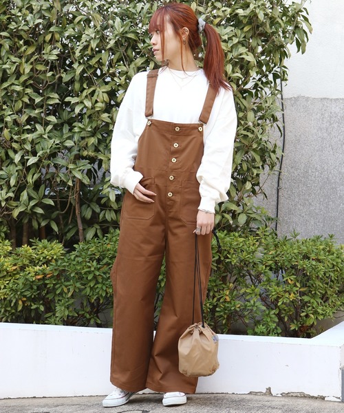 UNIVERSAL OVERALL（ユニバーサルオーバーオール）の「UNIVERSAL OVERALL/ユニバーサルオーバーオール BASIC OVERALL　オーバーオール/サロペット（サロペット/オーバーオール・レディース・ブラック/ベージュ/ネイビー/モカ・FREE）」の5枚目の写真