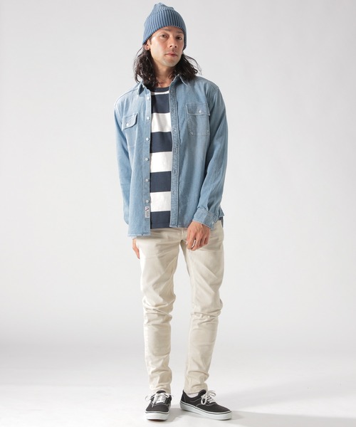 BAYFLOW(ベイフロー)の「Day To Day メッシュデニムシャツ(シャツ/ブラウス・メンズ・ブラック/ロイヤルブルー・LARGE/MEDIUM/SMALL)」の15枚目の写真