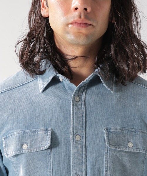 BAYFLOW(ベイフロー)の「Day To Day メッシュデニムシャツ(シャツ/ブラウス・メンズ・ブラック/ロイヤルブルー・LARGE/MEDIUM/SMALL)」の4枚目の写真
