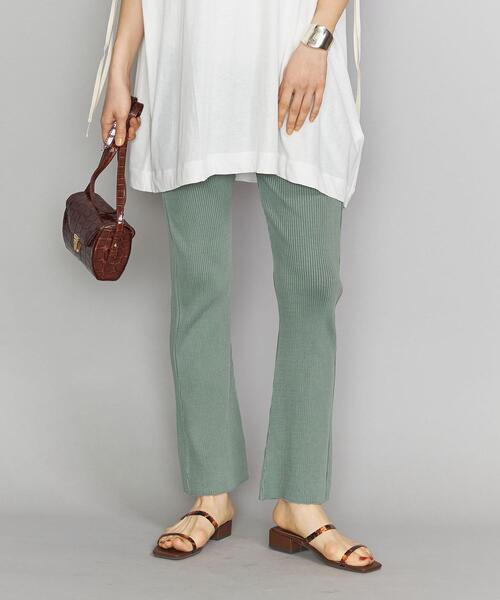 BEAUTY&YOUTH UNITED ARROWS（ビューティーアンドユースユナイテッドアローズ）の「BY コットンリブピグメントパンツ（その他パンツ・レディース・ダークグレー/ベージュ/ケリー・SMALL/MEDIUM）」の7枚目の写真