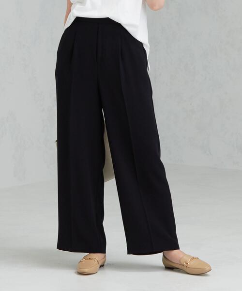 green label relaxing（グリーンレーベルリラクシング）の「[手洗い可能] CFC PE イージー ワイド ストレート パンツ（その他パンツ・レディース・ライム/モカ/ネイビー・FREE）」の3枚目の写真