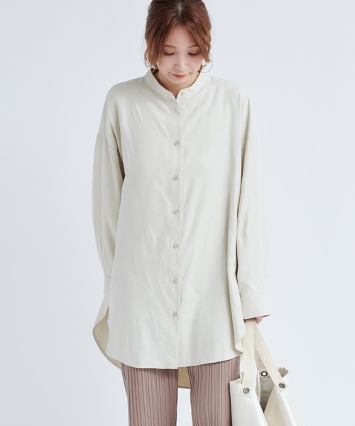 DouDou(ドゥドゥ)の「バックタックボリュームシャツ(シャツ/ブラウス・レディース・グレイッシュベージュ/グリーン系その他・FREE)」の8枚目の写真