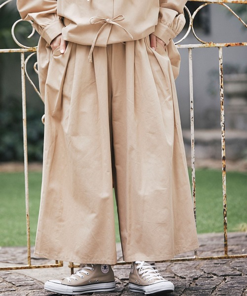 and R（アンドアール）の「ワイドキュロットパンツ（その他パンツ・レディース・ベージュ/ブラック/アイボリー・FREE）」の3枚目の写真