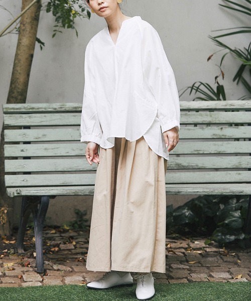 and R（アンドアール）の「ワイドキュロットパンツ（その他パンツ・レディース・ベージュ/ブラック/アイボリー・FREE）」の11枚目の写真