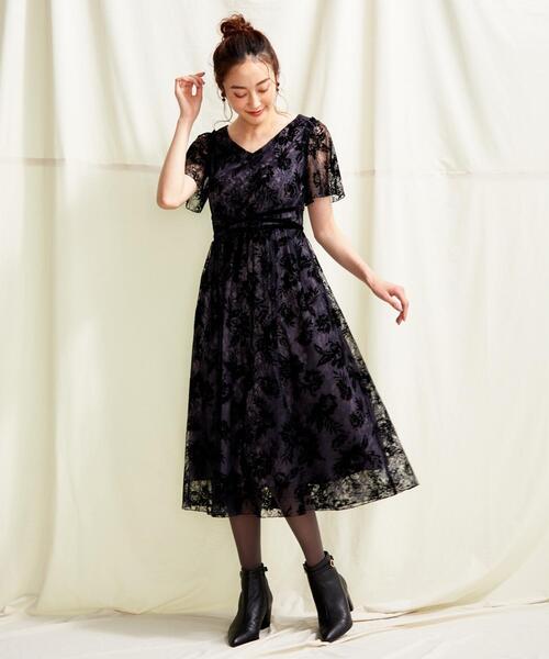 TOCCA（トッカ）の「【TOCCA LAVENDER】Flockey Lace ドレス