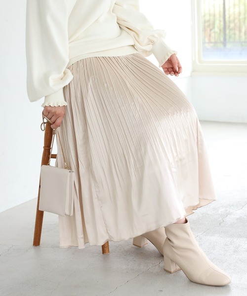 one after another NICE CLAUP（ワンアフターアナザーナイスクラップ）の「アソート消しプリーツスカート（スカート・レディース・アイボリー/モカ/ベージュ/グレイッシュベージュ/ブルーグレー/ホワイト系その他・FREE）」の2枚目の写真