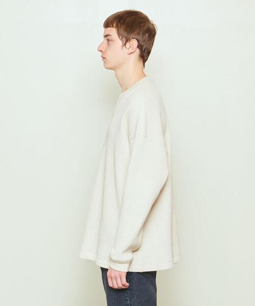 UNITED ARROWS & SONS（ユナイテッドアローズアンドサンズ）の「UNITED ARROWS & SONS（ユナイテッドアローズ＆サンズ）THERMAL CREW†（Tシャツ/カットソー・メンズ・ブラック/オフホワイト/ケリー・S/M/L/XL）」の6枚目の写真