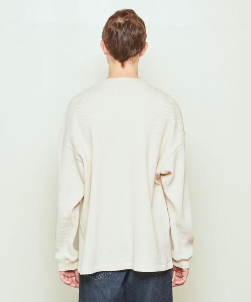 UNITED ARROWS & SONS（ユナイテッドアローズアンドサンズ）の「UNITED ARROWS & SONS（ユナイテッドアローズ＆サンズ）THERMAL CREW†（Tシャツ/カットソー・メンズ・ブラック/オフホワイト/ケリー・S/M/L/XL）」の7枚目の写真