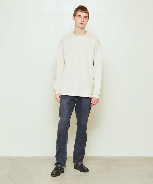 UNITED ARROWS & SONS（ユナイテッドアローズアンドサンズ）の「UNITED ARROWS & SONS（ユナイテッドアローズ＆サンズ）THERMAL CREW†（Tシャツ/カットソー・メンズ・ブラック/オフホワイト/ケリー・S/M/L/XL）」の9枚目の写真