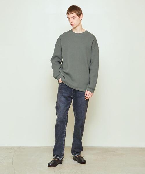 UNITED ARROWS & SONS（ユナイテッドアローズアンドサンズ）の「UNITED ARROWS & SONS（ユナイテッドアローズ＆サンズ）THERMAL CREW†（Tシャツ/カットソー・メンズ・ブラック/オフホワイト/ケリー・S/M/L/XL）」の15枚目の写真