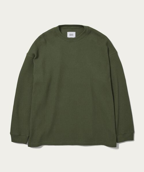 UNITED ARROWS & SONS（ユナイテッドアローズアンドサンズ）の「UNITED ARROWS & SONS（ユナイテッドアローズ＆サンズ）THERMAL CREW†（Tシャツ/カットソー・メンズ・ブラック/オフホワイト/ケリー・S/M/L/XL）」の19枚目の写真