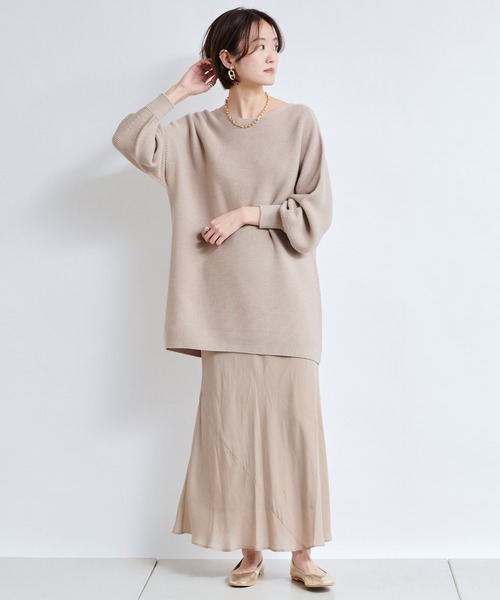 DouDou（ドゥドゥ）の「キュプラ切替スカート（スカート・レディース・ベージュ/カーキ/ピンク・FREE）」の9枚目の写真