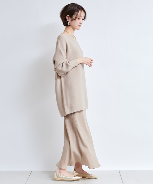 DouDou（ドゥドゥ）の「キュプラ切替スカート（スカート・レディース・ベージュ/カーキ/ピンク・FREE）」の10枚目の写真