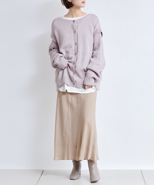 DouDou（ドゥドゥ）の「キュプラ切替スカート（スカート・レディース・ベージュ/カーキ/ピンク・FREE）」の15枚目の写真