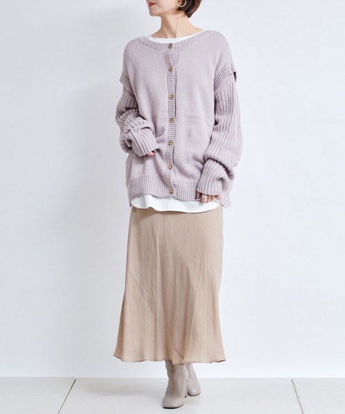 DouDou（ドゥドゥ）の「キュプラ切替スカート（スカート・レディース・ベージュ/カーキ/ピンク・FREE）」の16枚目の写真