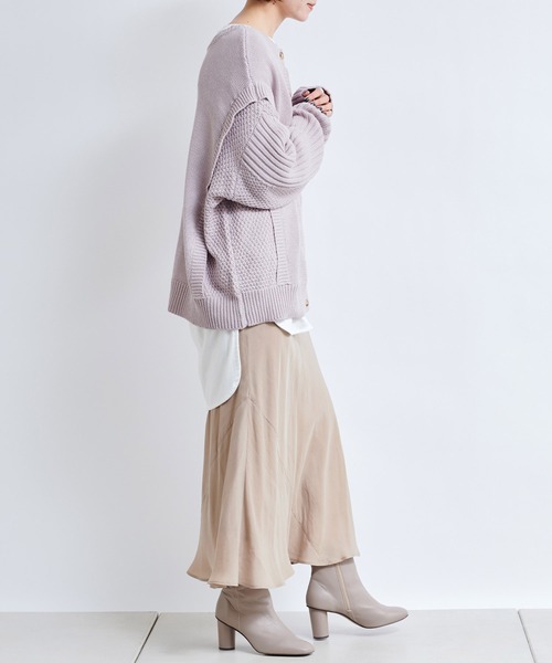 DouDou（ドゥドゥ）の「キュプラ切替スカート（スカート・レディース・ベージュ/カーキ/ピンク・FREE）」の17枚目の写真