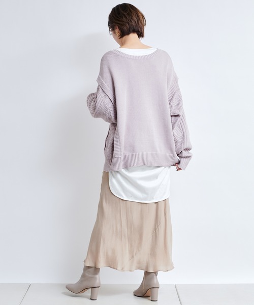 DouDou（ドゥドゥ）の「キュプラ切替スカート（スカート・レディース・ベージュ/カーキ/ピンク・FREE）」の18枚目の写真