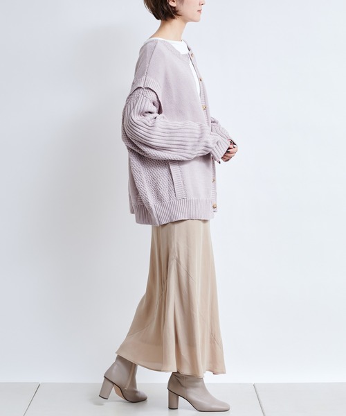 DouDou（ドゥドゥ）の「キュプラ切替スカート（スカート・レディース・ベージュ/カーキ/ピンク・FREE）」の19枚目の写真