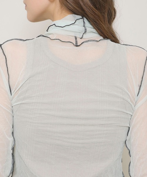 FILL THE BILL（フィルザビル）の「【FILL THE BILL(フィルザビル)】シアータートルチュールネック/205-211025（Tシャツ/カットソー・レディース・ミント/ブラック/パープル・FREE）」の14枚目の写真