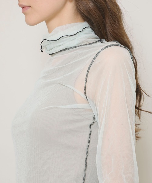 FILL THE BILL（フィルザビル）の「【FILL THE BILL(フィルザビル)】シアータートルチュールネック/205-211025（Tシャツ/カットソー・レディース・ミント/ブラック/パープル・FREE）」の15枚目の写真