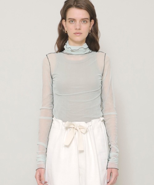 FILL THE BILL（フィルザビル）の「【FILL THE BILL(フィルザビル)】シアータートルチュールネック/205-211025（Tシャツ/カットソー・レディース・ミント/ブラック/パープル・FREE）」の20枚目の写真