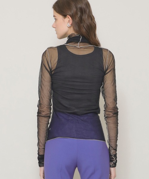 FILL THE BILL（フィルザビル）の「【FILL THE BILL(フィルザビル)】シアータートルチュールネック/205-211025（Tシャツ/カットソー・レディース・ミント/ブラック/パープル・FREE）」の7枚目の写真