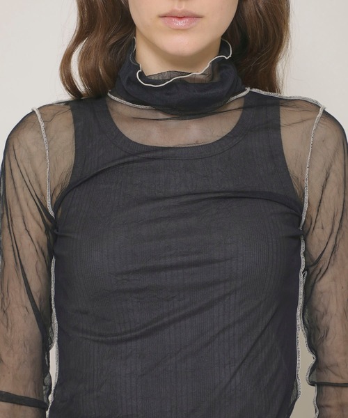 FILL THE BILL（フィルザビル）の「【FILL THE BILL(フィルザビル)】シアータートルチュールネック/205-211025（Tシャツ/カットソー・レディース・ミント/ブラック/パープル・FREE）」の12枚目の写真