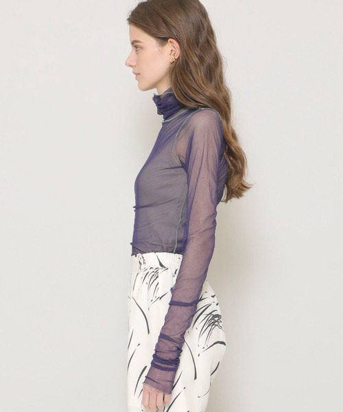 FILL THE BILL（フィルザビル）の「【FILL THE BILL(フィルザビル)】シアータートルチュールネック/205-211025（Tシャツ/カットソー・レディース・ミント/ブラック/パープル・FREE）」の22枚目の写真