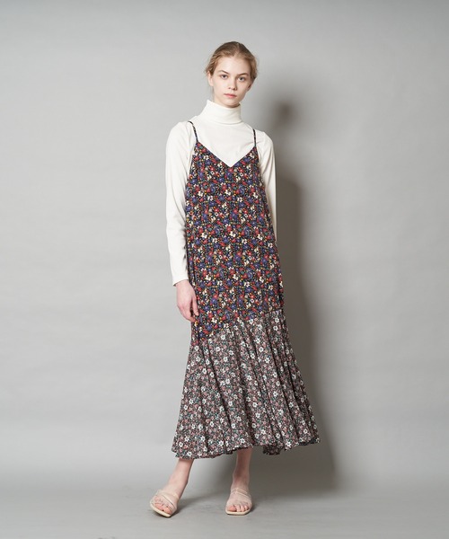 CIAOPANIC（チャオパニック）の「2トーン花柄ロングキャミワンピース
