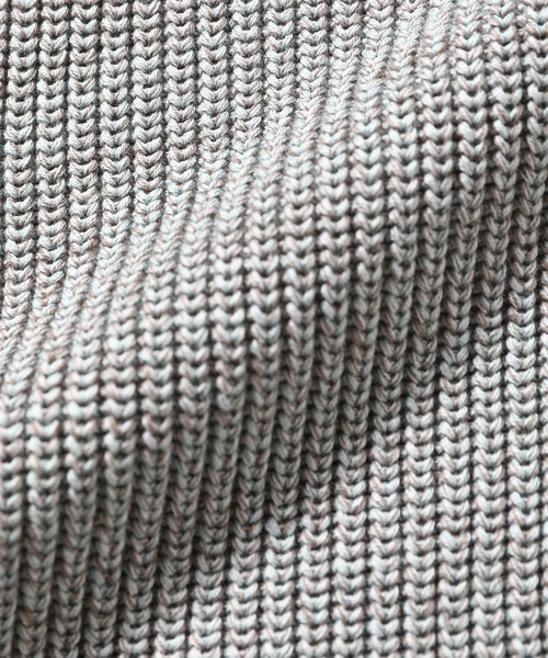 ADAM ET ROPE'（アダムエロペ）の「ミックス畦 ルーズシルエット コットンニット（ニット/セーター・メンズ・ネイビー/ライトグリーン・M/L）」の6枚目の写真